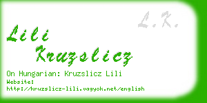 lili kruzslicz business card